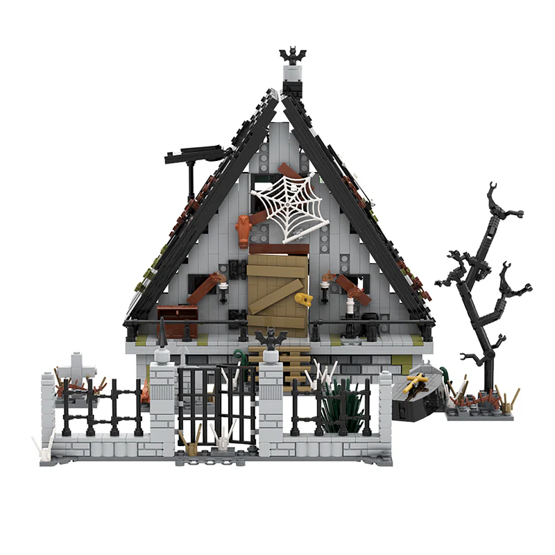 GOBRICKS MOC A0242 Halloween A frame house - YWOBB