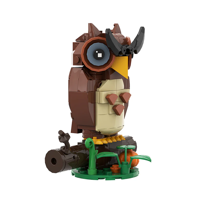 GOBRICKS MOC A0606Y01 Halloween Brickhead-Owl - YWOBB