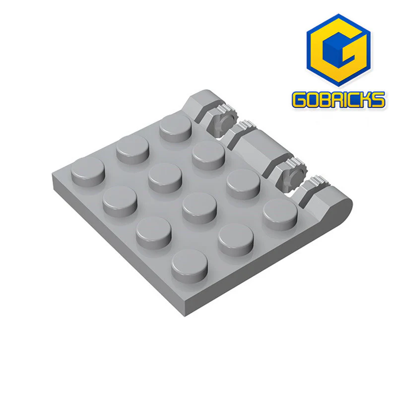 GOBRICKS GDS-1132 Hinge Plate 3 x 4 Locking Dual 2 Finger, 9 Teeth - YWOBB