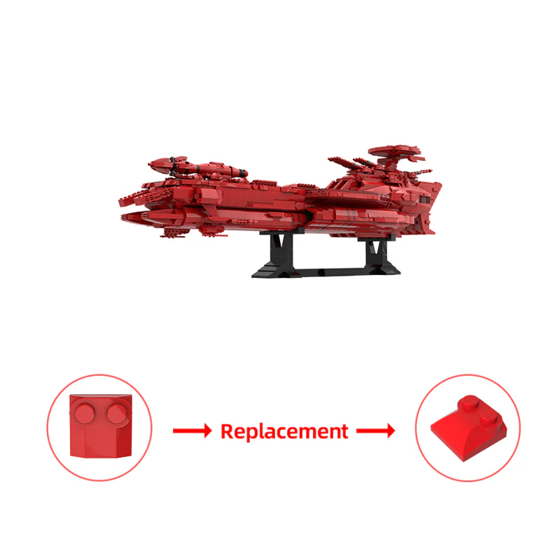 GOBRICKS MOC 128317 Great Imperial Garmilas Deusula the 3rd - Space Battleship Yamato 2205 - YWOBB