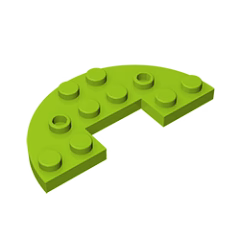 GOBRICKS GDS-705  Round Half 3 x 6 with 1 x 2 Cutout - YWOBB