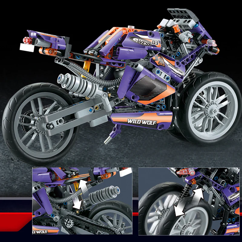 DECOOL 33004 Purple Flame Giant Wheel Motorcyle - YWOBB