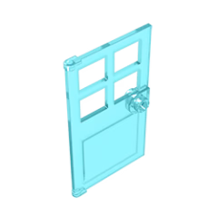 GOBRICKS GDS-876 Door 1 x 4 x 6 with 4 Panes and Stud Handle - YWOBB