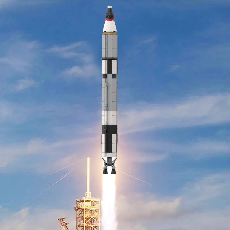 GOBRICKS MOC 34453 Gemini Titan rocket (Saturn V scale) - YWOBB