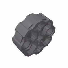 GOBRICKS GDS-1074 Axle Connector Block Round with 2 Pin Holes and 3 Axle Holes - YWOBB