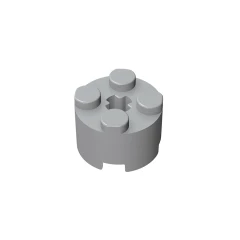 GOBRICKS GDS-607 Round 2 x 2 with Axle Hole - YWOBB
