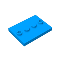 GOBRICKS GDS-980 Modified 3 x 4 with 4 Studs in Center - YWOBB