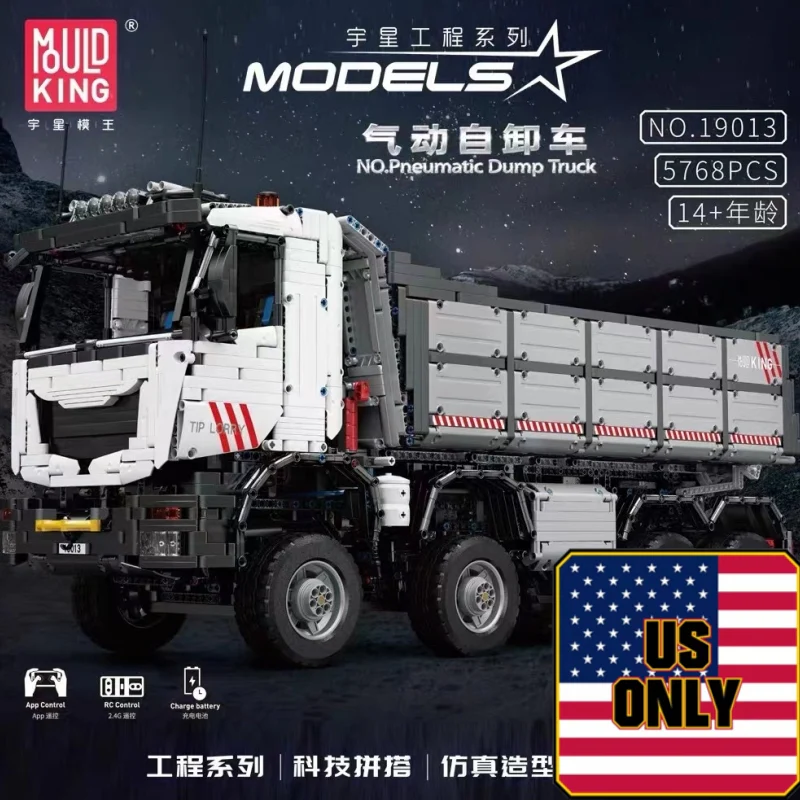 Mould King 19013 RC Pneumatic Dump Truck OVP US Warehouse Version - YWOBB