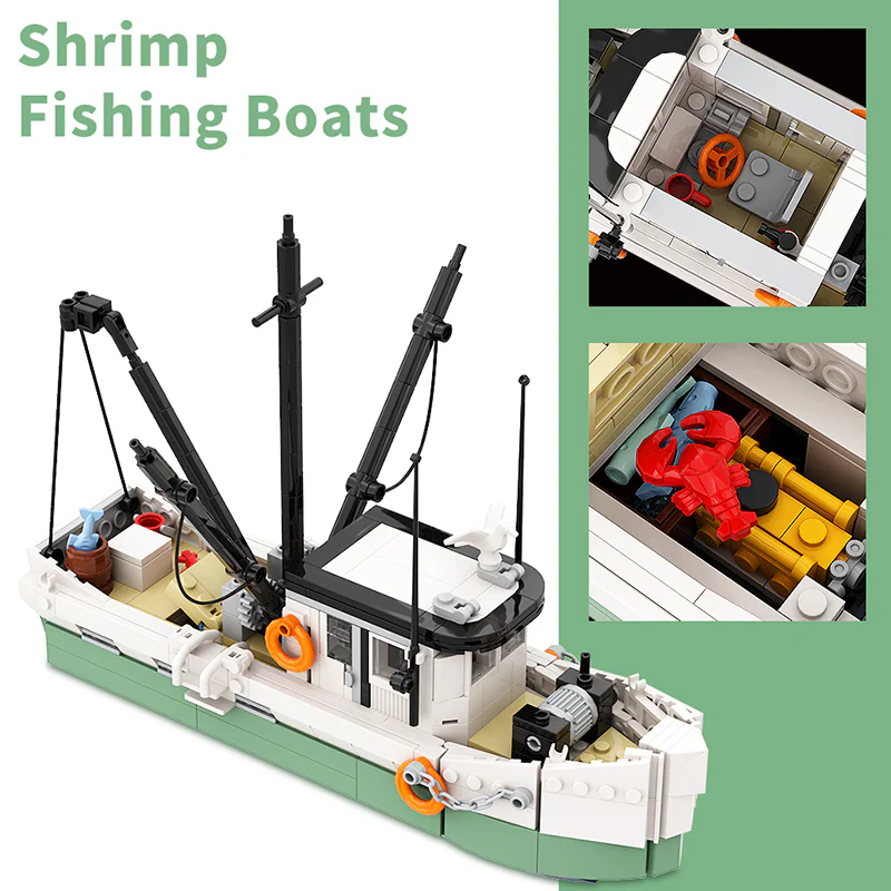 GOBRICKS MOC A0602 Shrimp boat - YWOBB