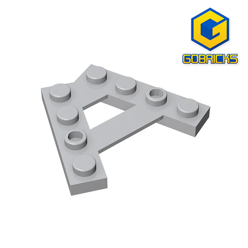 GOBRICKS GDS-727  Plate A-Shape with 2 Rows of 4 Studs - YWOBB