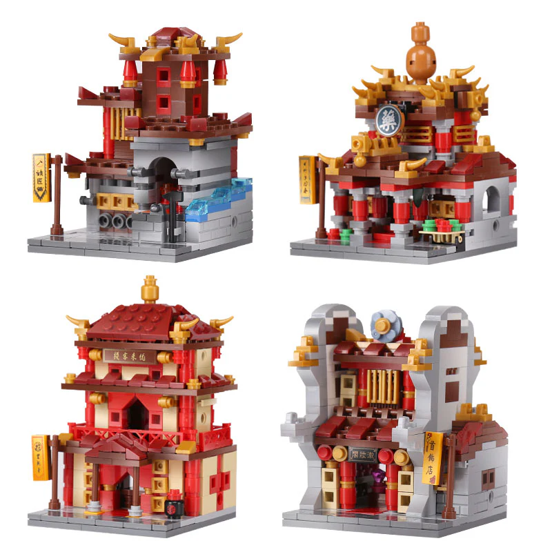 XINGBAO XB-01101 he China Inn Jewelry Shop Blacksmith Shop Drugstore Set 4 in 1 - YWOBB