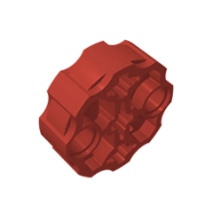 GOBRICKS GDS-1074 Axle Connector Block Round with 2 Pin Holes and 3 Axle Holes - YWOBB