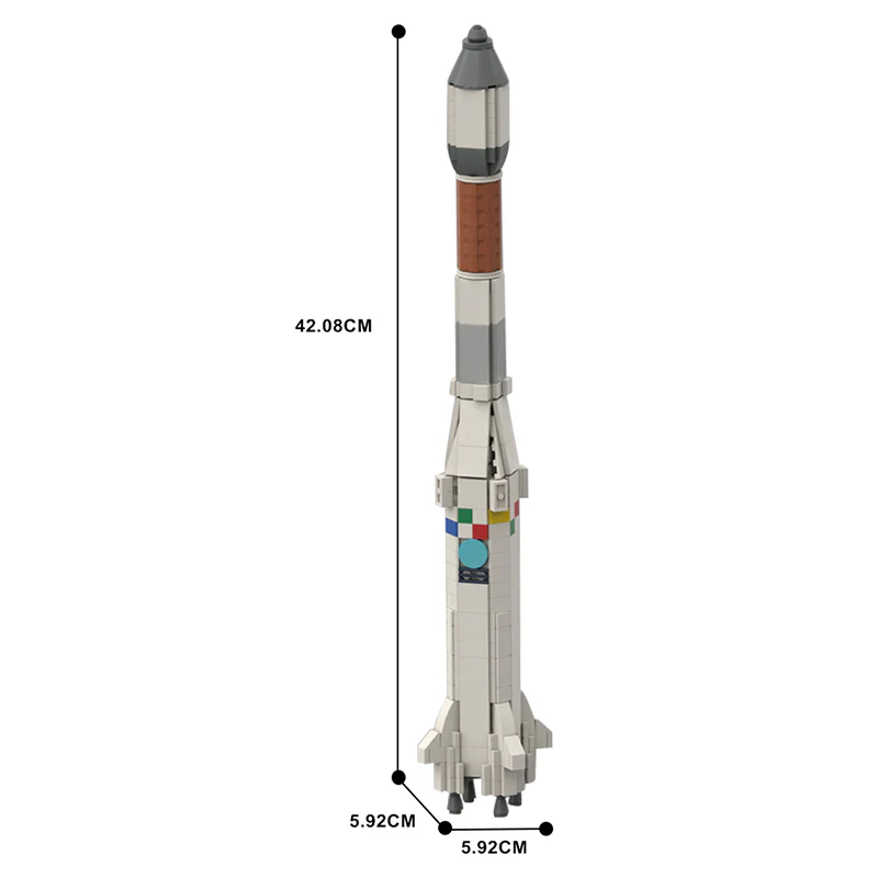 GOBRICKS MOC 84370 1:110 Ariane 1 - YWOBB