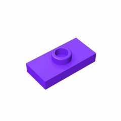 GOBRICKS GDS-803  Modified 1 x 2 with 1 Stud with Groove and Bottom Stud Holder - YWOBB