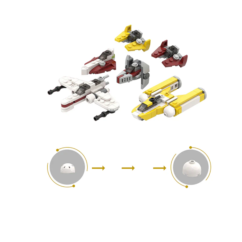 GOBRICKS MOC 42376 Micro Republic Starfighters - YWOBB
