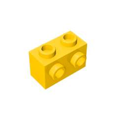 GOBRICKS GDS-634 Modified 1 x 2 with Studs on  Side - YWOBB