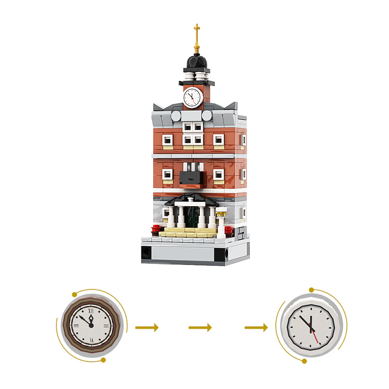 GOBRICKS MOC 145902 Microscale Town Hall 8x8 - YWOBB