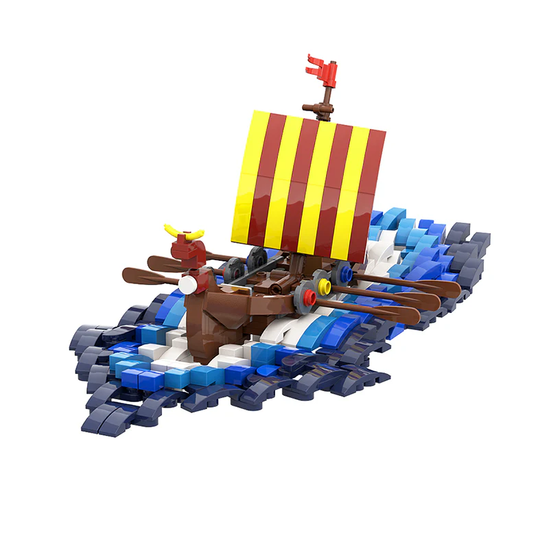 GOBRICKS MOC A0393  viking surf boat - YWOBB