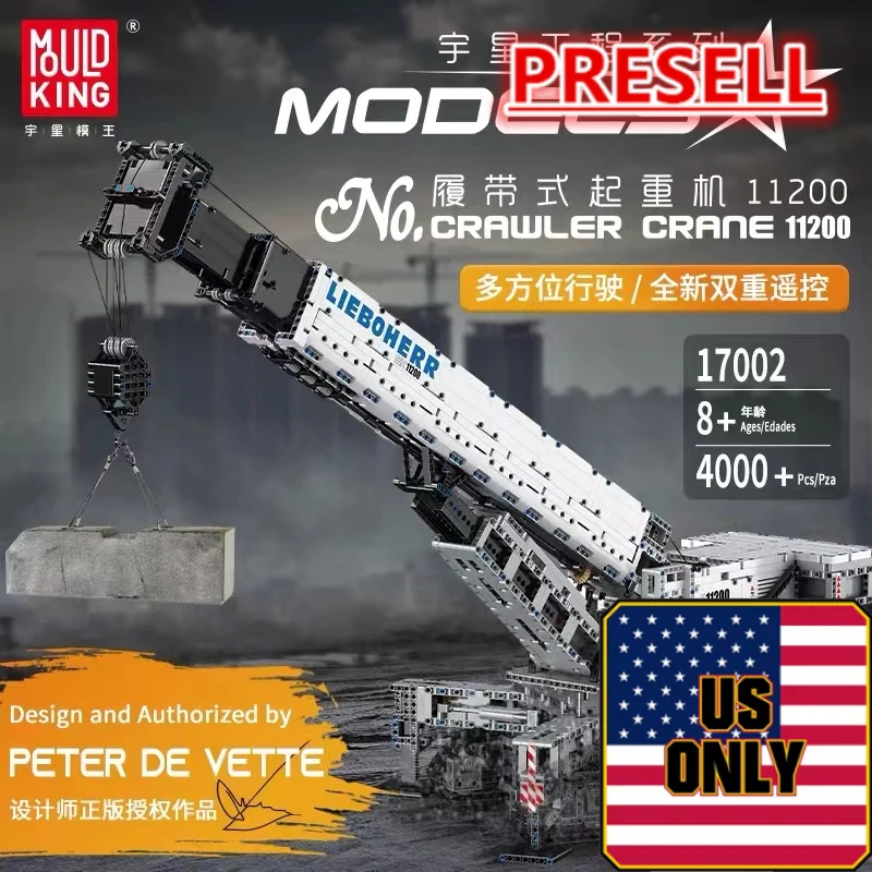Mould King 17002 Crawler Crane 11200 OVP US Warehouse Version - YWOBB
