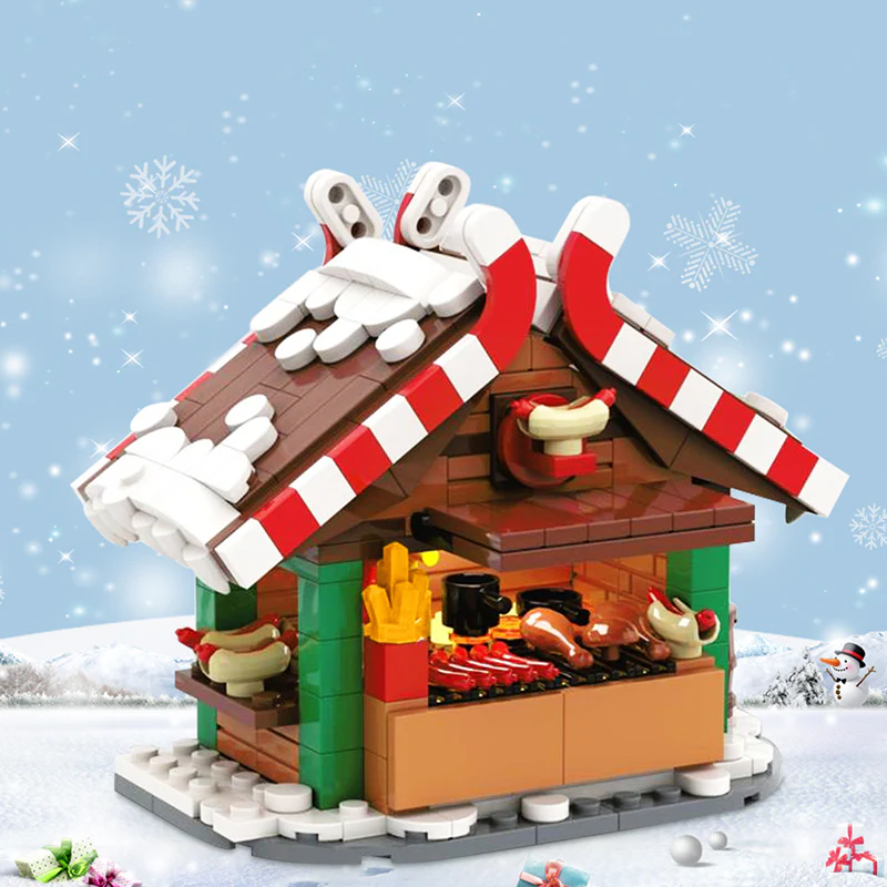 GOBRICKS MOC 132331 Christmas Grilling Stand - YWOBB