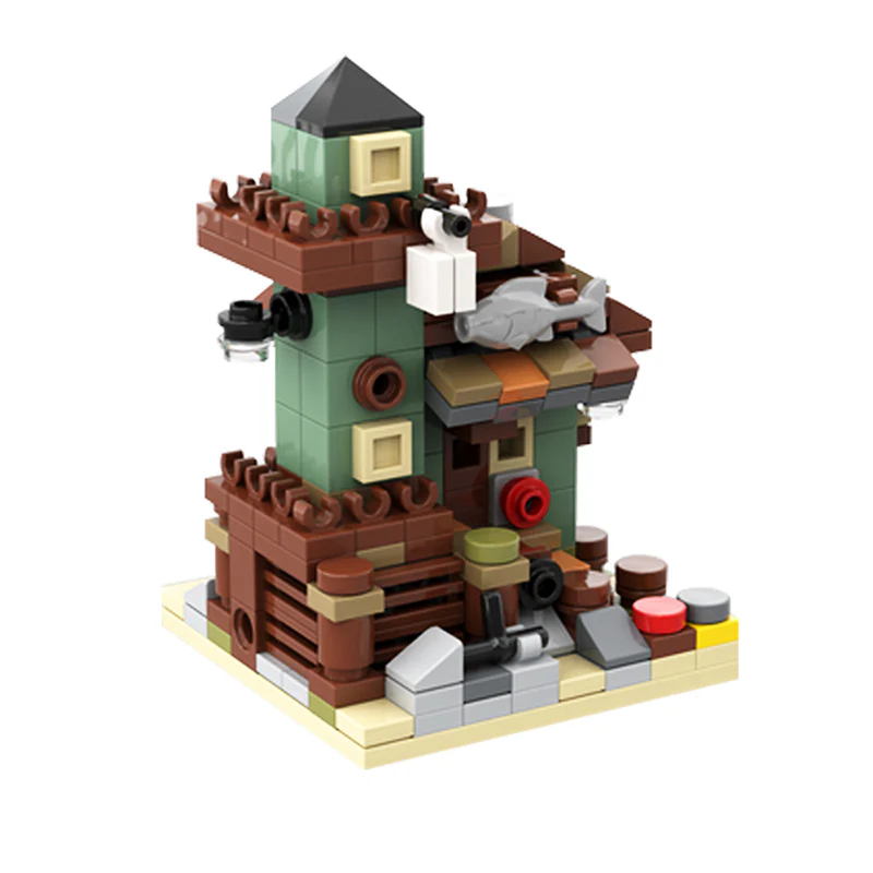 GOBRICKS MOC 107228 old fishing house - YWOBB