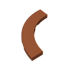 GOBRICKS GDS-1276 Round Corner 4 x 4 Macaroni Wide - YWOBB