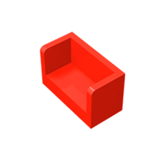 GOBRICKS GDS-1272 Panel 1 x 2 x 1 with Rounded Corners and 2 Sides - YWOBB