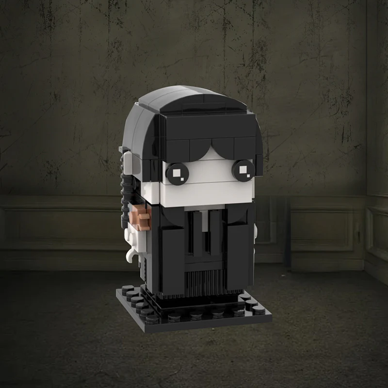 GOBRICKS MOC 133649 Wednesday - School Uniform - Brickheadz - YWOBB