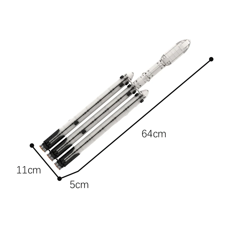 GOBRICKS MOC 75766 SpaceX Falcon Heavy [Saturn V scale] - YWOBB