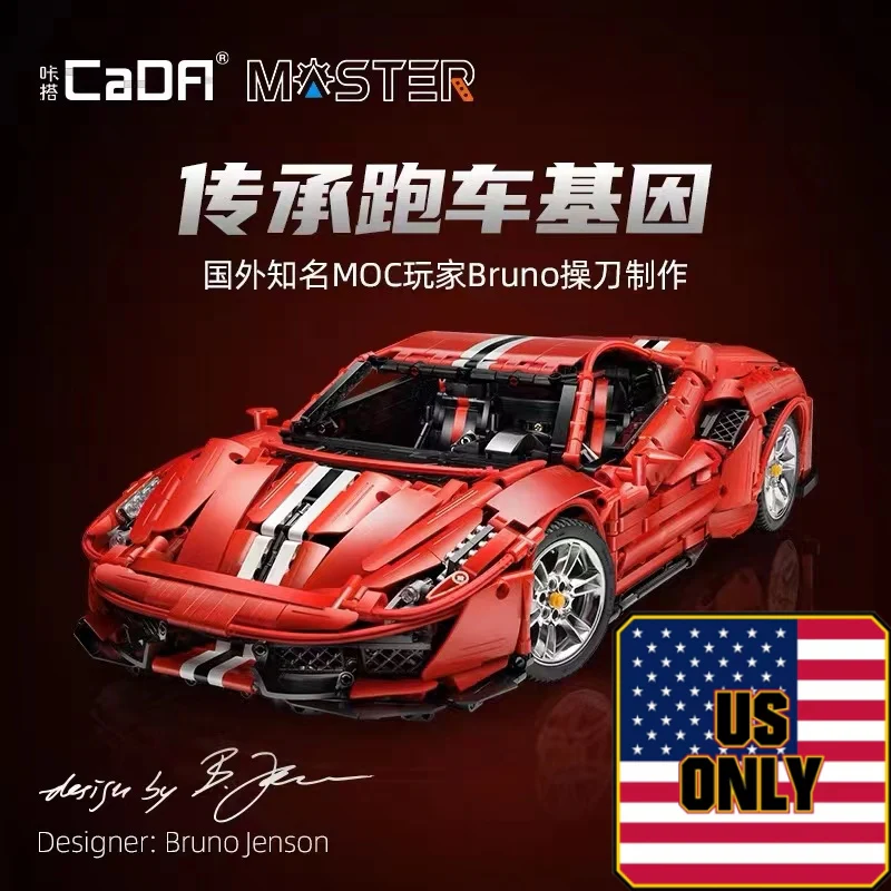 CADA C61042 1:8 RC Ferrari 488 Pista OVP US Warehouse Version - YWOBB