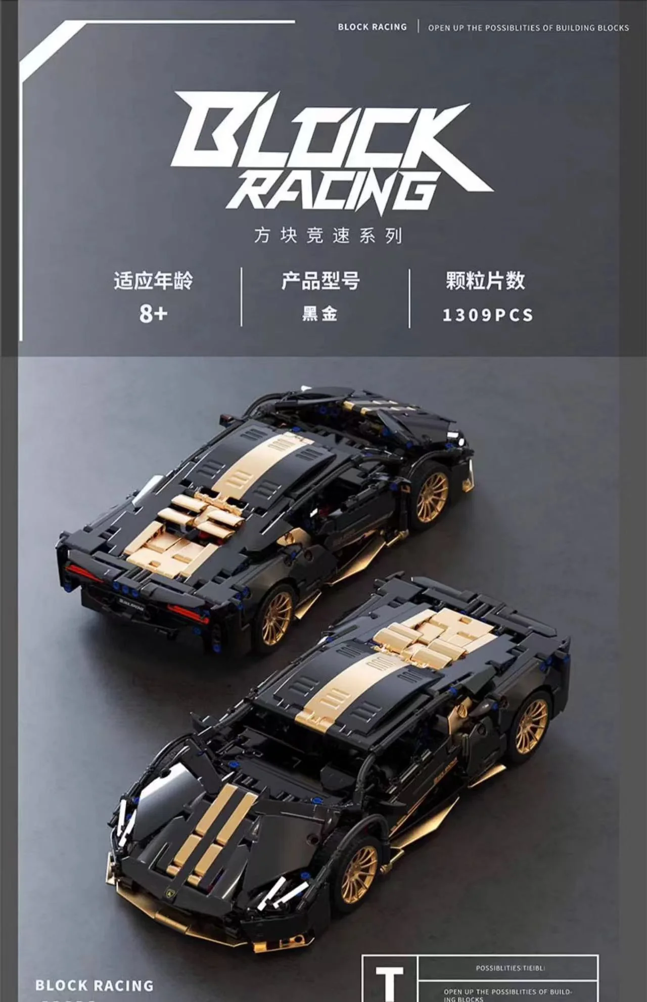 TUOMU T1003 1:14  Black gold Lamborghini 780S - YWOBB