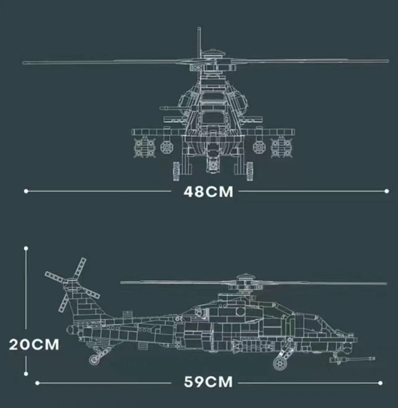 Reobrix 33033 CAICZ-10 Gunships Helicopter - YWOBB