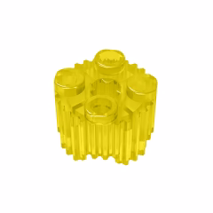 GOBRICKS GDS-748  Round 2 x 2 with Axle Hole and Grille / Fluted Profile - YWOBB