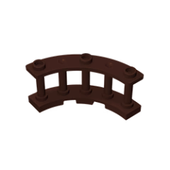 GOBRICKS GDS-1166 Fence 4 x 4 x 2 Quarter Round Spindled with 3 Studs - YWOBB