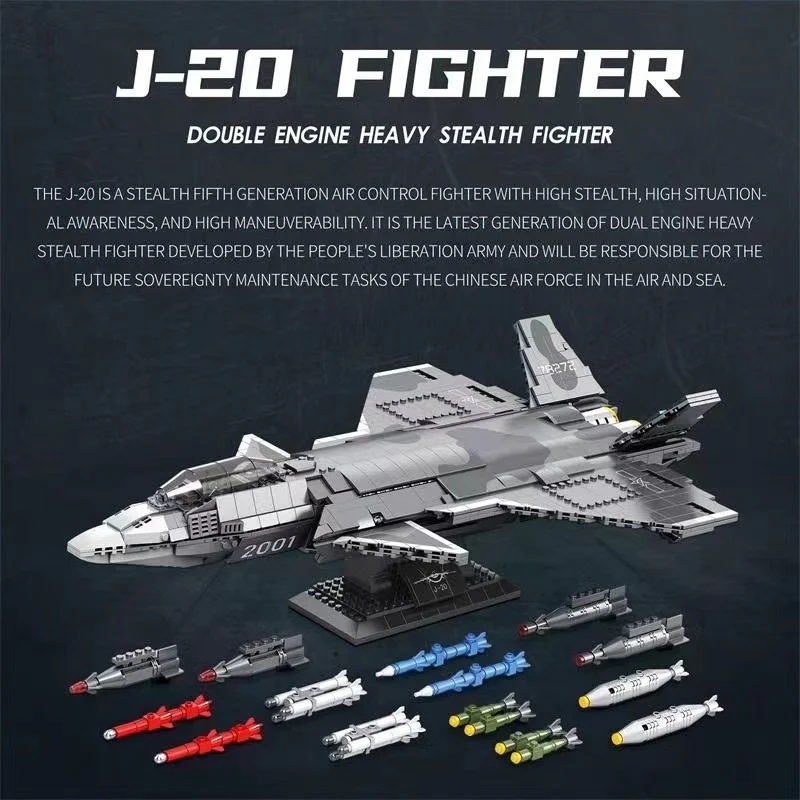 Reobrix 33025 Chinese J-20 Stealth Fighter - YWOBB