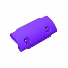 GOBRICKS GDS-1011 Panel Curved 7 x 3 with 2 Pin Holes through Panel Surface - YWOBB