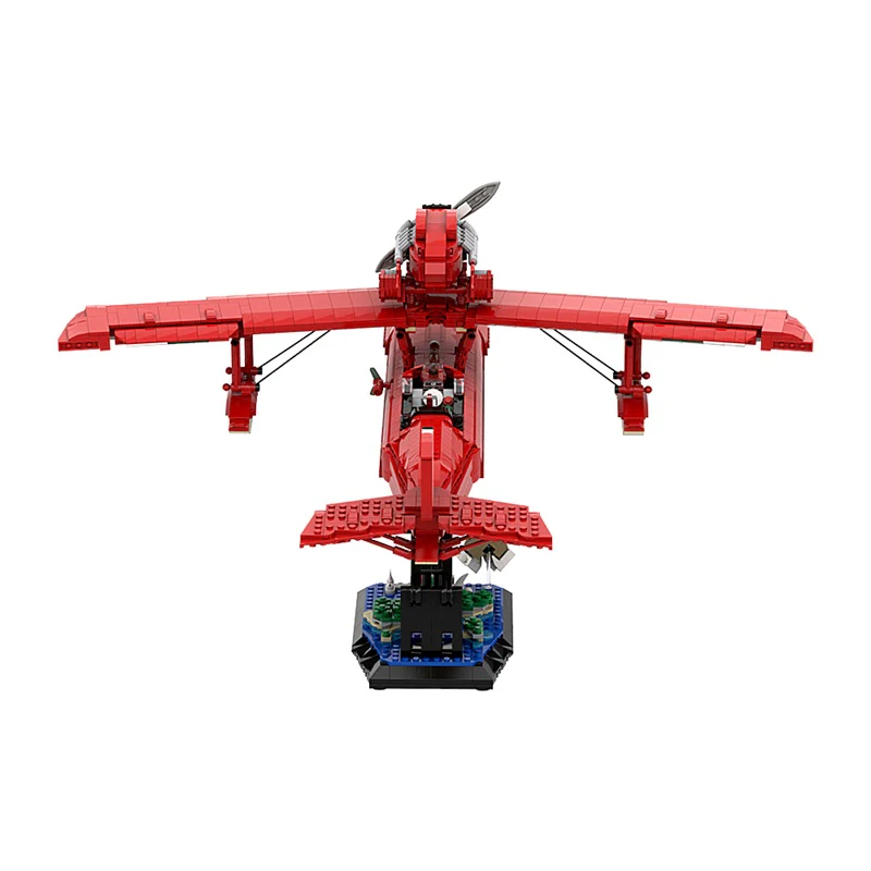 GOBRICKS MOC 172829 Porco Rosso Savoia S.21 Folgore + Stand - YWOBB