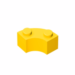 GOBRICKS GDS-799 Round Corner 2 x 2 Macaroni with Stud Notch and Reinforced Underside - YWOBB