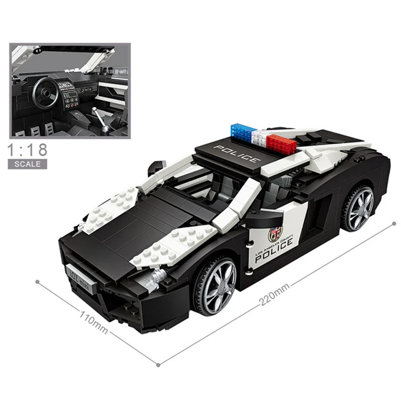 LOZ 1113 Black Police Racing Car - YWOBB