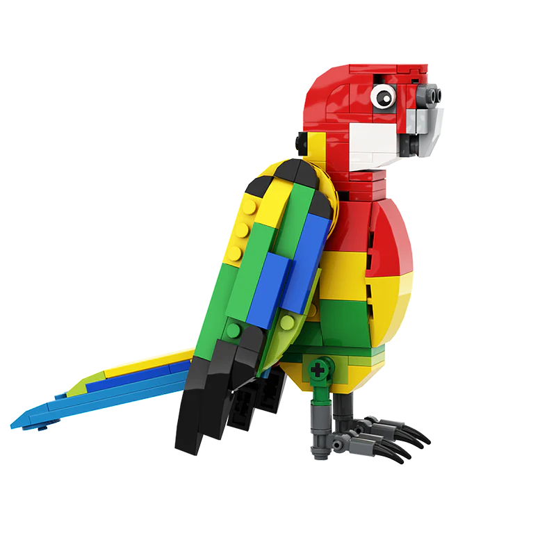 GOBRICKS MOC 143358 Eastern Rosella parrot - YWOBB