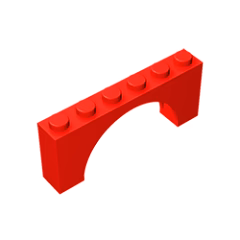 GOBRICKS GDS-678  Arch 1 x 6 x 2 - Medium Thick Top without Reinforced Underside - YWOBB