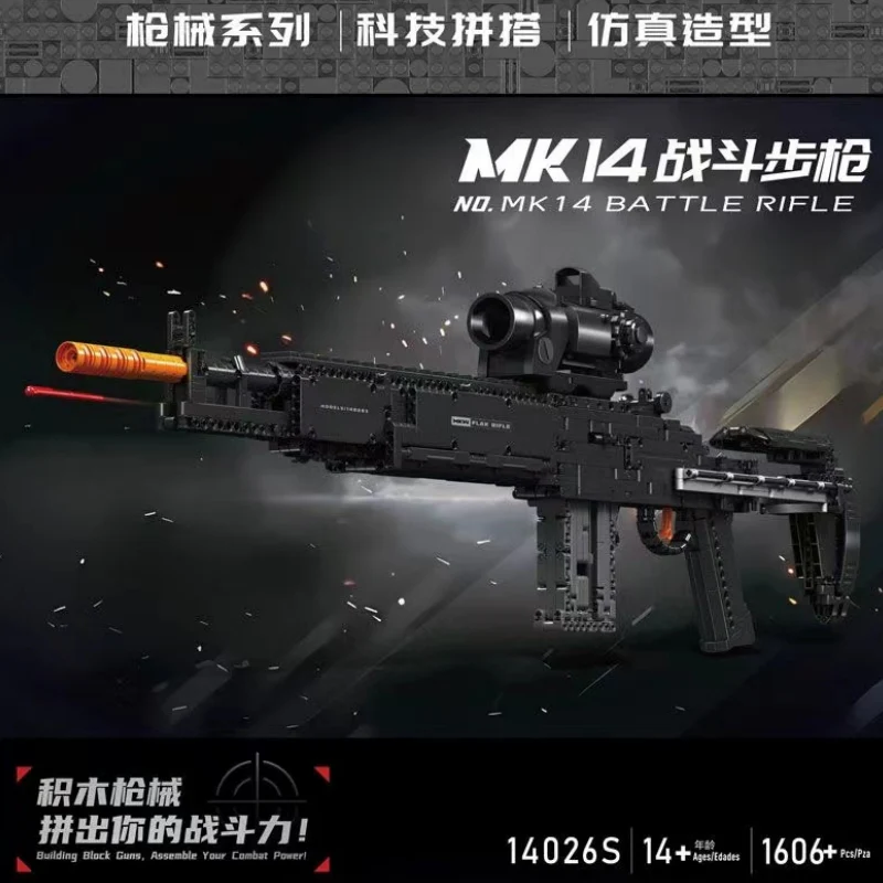 Mould King 14026S MK14 Battle Rifle Toygun - YWOBB