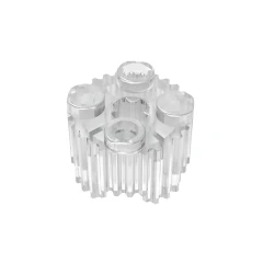 GOBRICKS GDS-748  Round 2 x 2 with Axle Hole and Grille / Fluted Profile - YWOBB