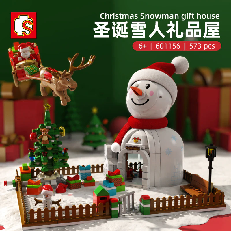 Sembo SD 601156 Christmas Snowman Gift House - YWOBB