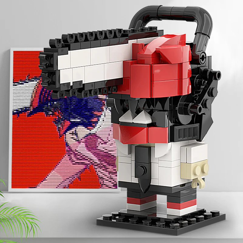 GOBRICKS MOC A0152 Chainsaw Man. Square head - YWOBB