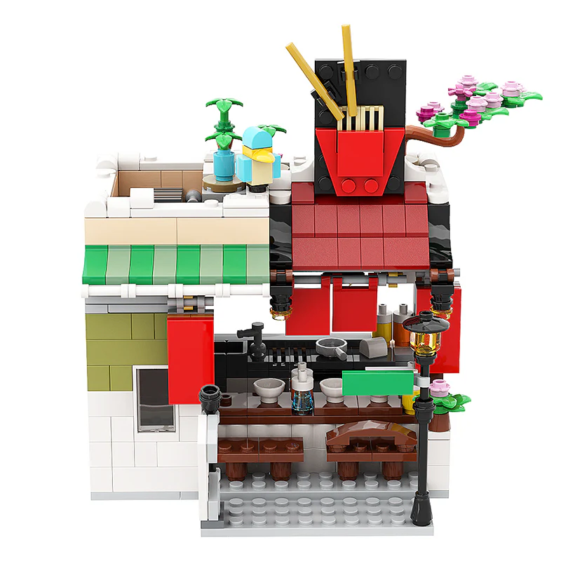 GOBRICKS MOC 137613 Noodle Shop expended - YWOBB