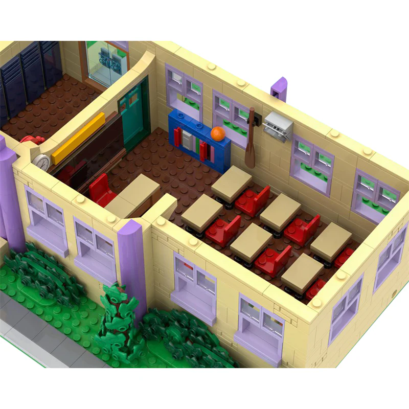 GOBRICKS MOC 177723 Modular Springfield Elementary School - YWOBB
