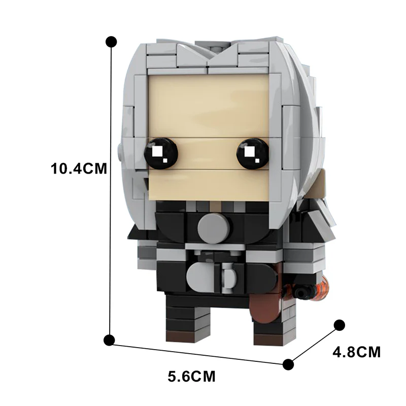 GOBRICKS MOC 96298 Geralt of Rivia Brickheadz MOC - Netflix The Witcher - YWOBB