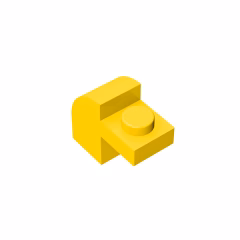 GOBRICKS GDS-654 Curved 2 x 1 x 1 1/3 with Recessed Stud - YWOBB