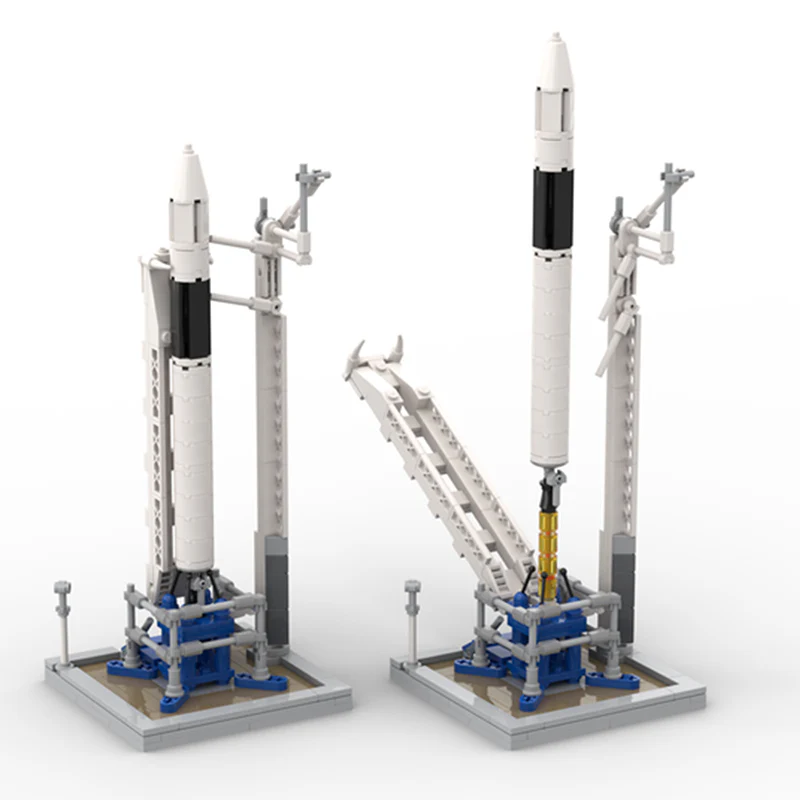 GOBRICKS MOC 89466 SpaceX Falcon 1 & Launch Pad [Saturn V scale] - YWOBB